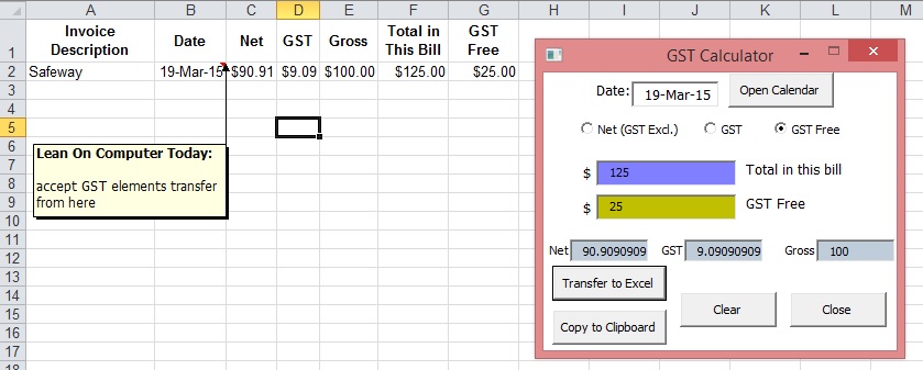 GST Working Calculator